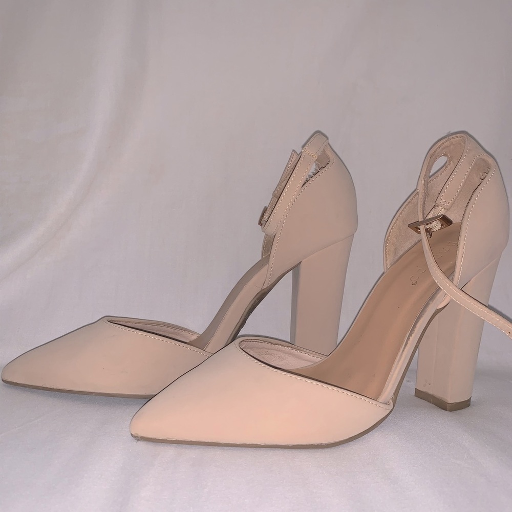 Bamboo high heels, size 6 1/2 , cream color
